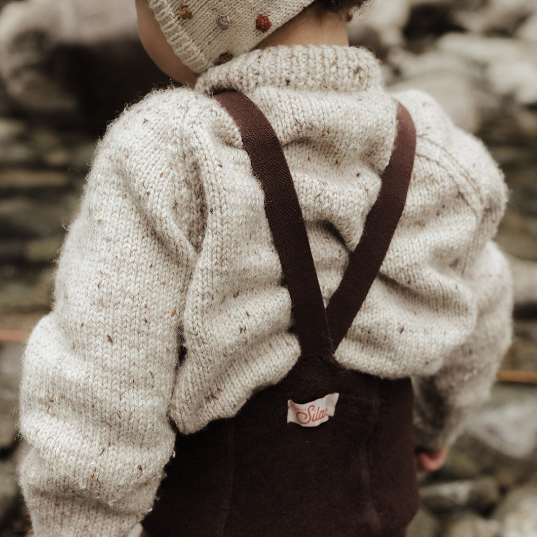 Silly Silas Unisex Teddy Warmy Footless Tights with Braces (Chocolate Brown)